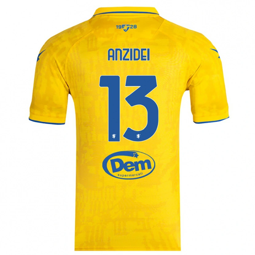Danxen Criança Camisola Massimo Anzidei #13 Amarelo Azul Principal 2025/26 Camisa