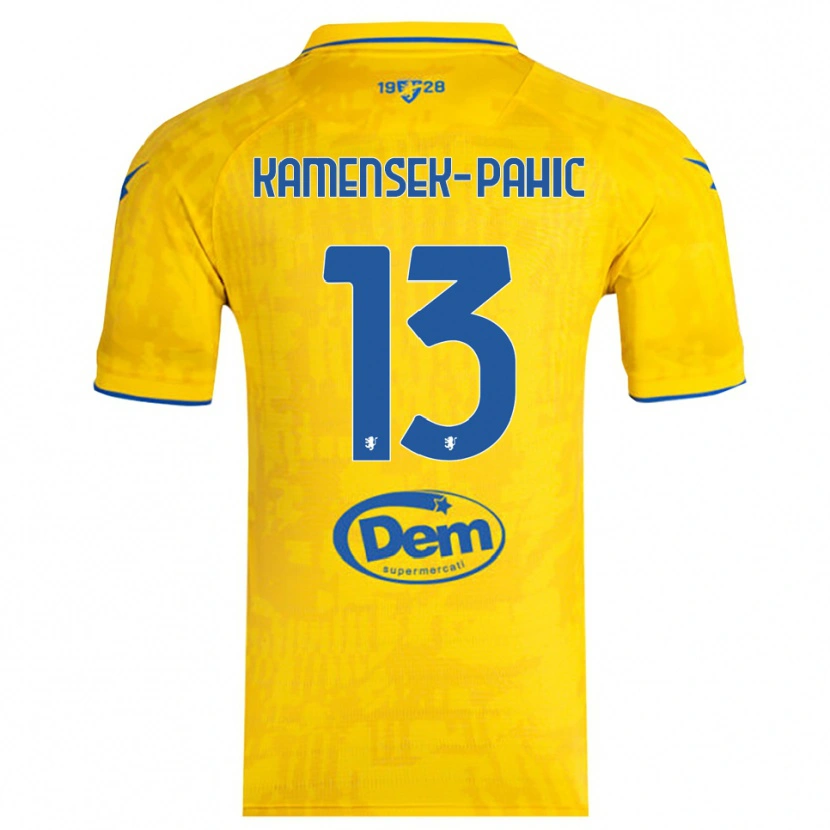 Danxen Criança Camisola Matjaz Kamensek-Pahic #13 Amarelo Azul Principal 2025/26 Camisa