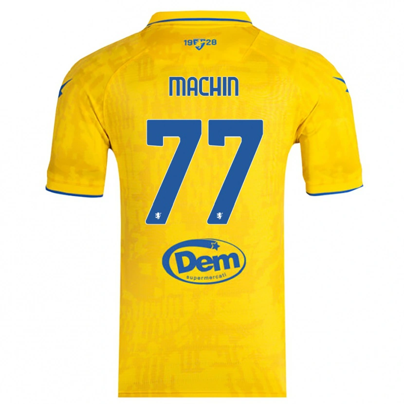 Danxen Criança Camisola José Machín #77 Amarelo Azul Principal 2025/26 Camisa