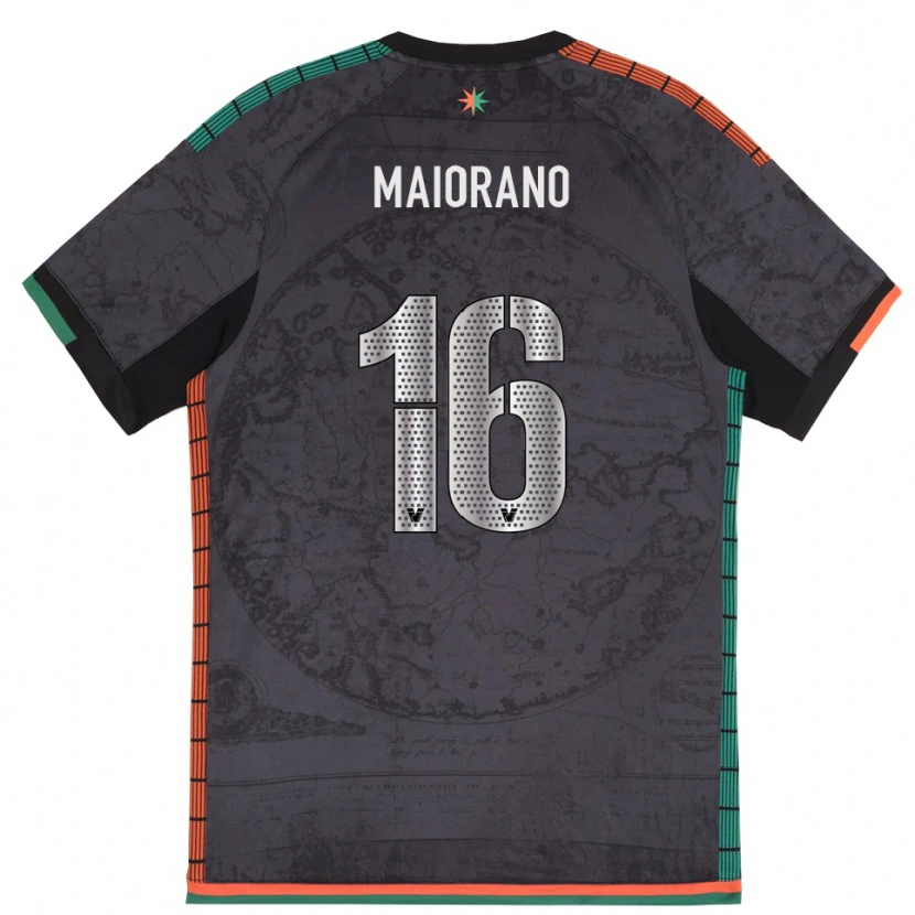 Danxen Criança Camisola Francesco Maiorano #16 Cinza Escuro Principal 2025/26 Camisa