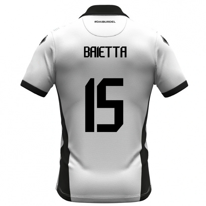 Danxen Criança Camisola Pietro Baietta #15 Branco Preto Laranja Principal 2025/26 Camisa