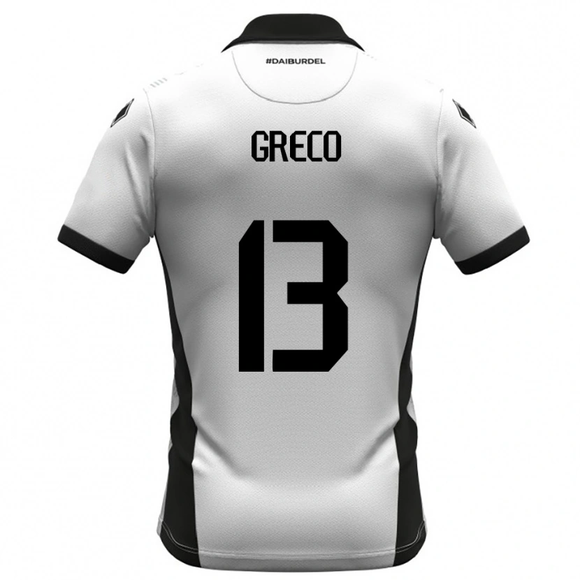 Danxen Criança Camisola Nicolò Greco #13 Branco Preto Laranja Principal 2025/26 Camisa