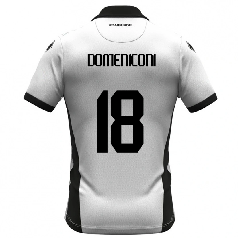 Danxen Criança Camisola Riccardo Domeniconi #18 Branco Preto Laranja Principal 2025/26 Camisa