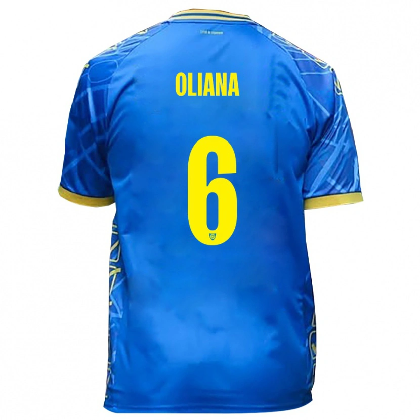 Danxen Criança Camisola Filippo Oliana #6 Azul Celeste Amarelo Principal 2025/26 Camisa