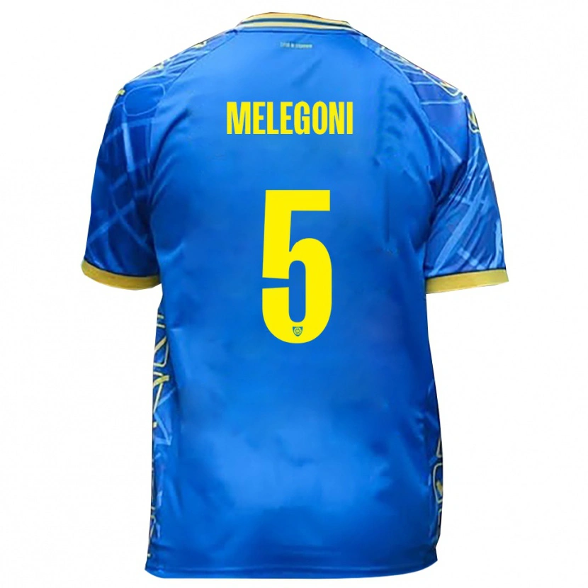 Danxen Criança Camisola Filippo Melegoni #5 Azul Celeste Amarelo Principal 2025/26 Camisa