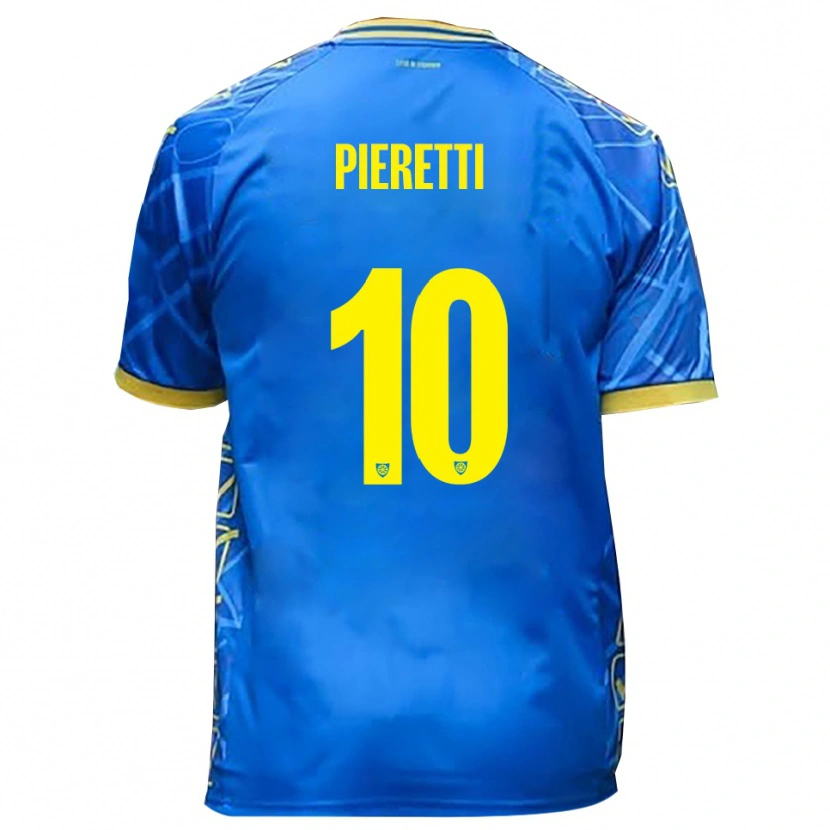 Danxen Criança Camisola Niccolò Pieretti #10 Azul Celeste Amarelo Principal 2025/26 Camisa