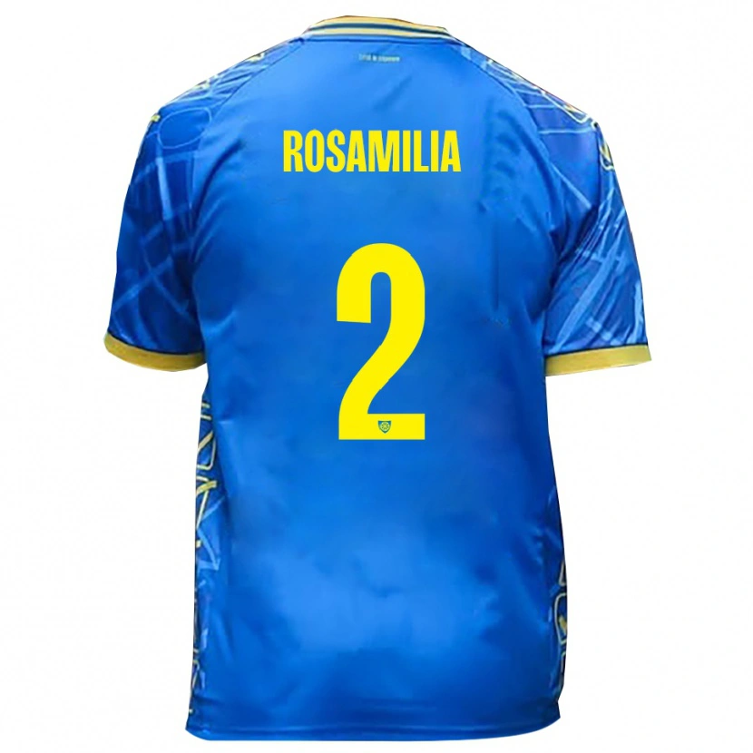 Danxen Criança Camisola Loris Rosamilia #2 Azul Celeste Amarelo Principal 2025/26 Camisa