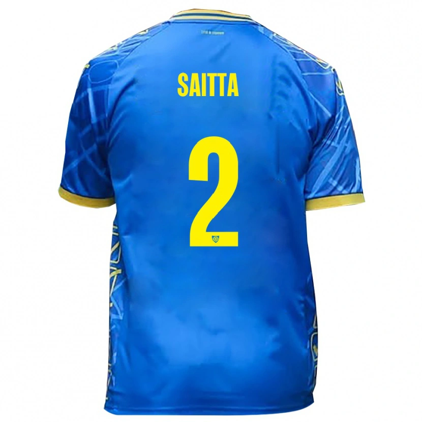 Danxen Criança Camisola Mattia Saitta #2 Azul Celeste Amarelo Principal 2025/26 Camisa