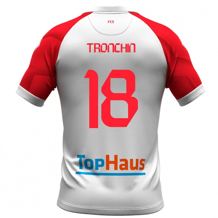 Danxen Criança Camisola Simone Tronchin #18 Branco Vermelho Principal 2025/26 Camisa