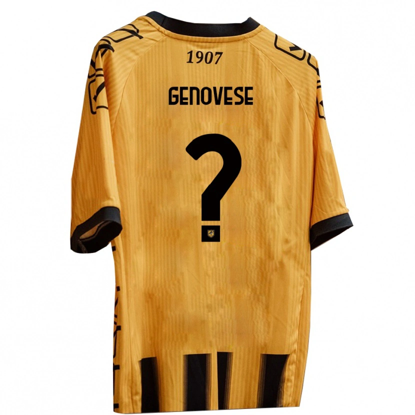 Danxen Criança Camisola Mattia Genovese #0 Amarelo Preto Principal 2025/26 Camisa