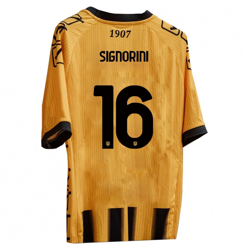 Danxen Criança Camisola Alessandro Signorini #16 Amarelo Preto Principal 2025/26 Camisa