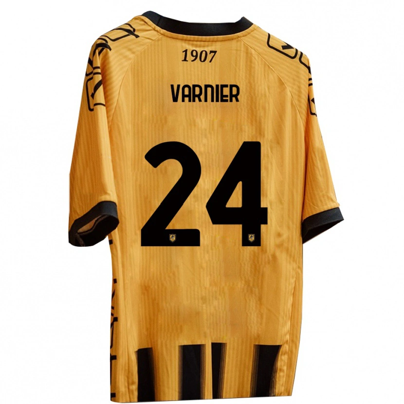 Danxen Criança Camisola Marco Varnier #24 Amarelo Preto Principal 2025/26 Camisa