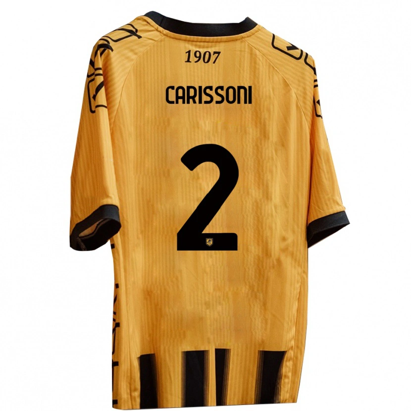 Danxen Criança Camisola Lorenzo Carissoni #2 Amarelo Preto Principal 2025/26 Camisa