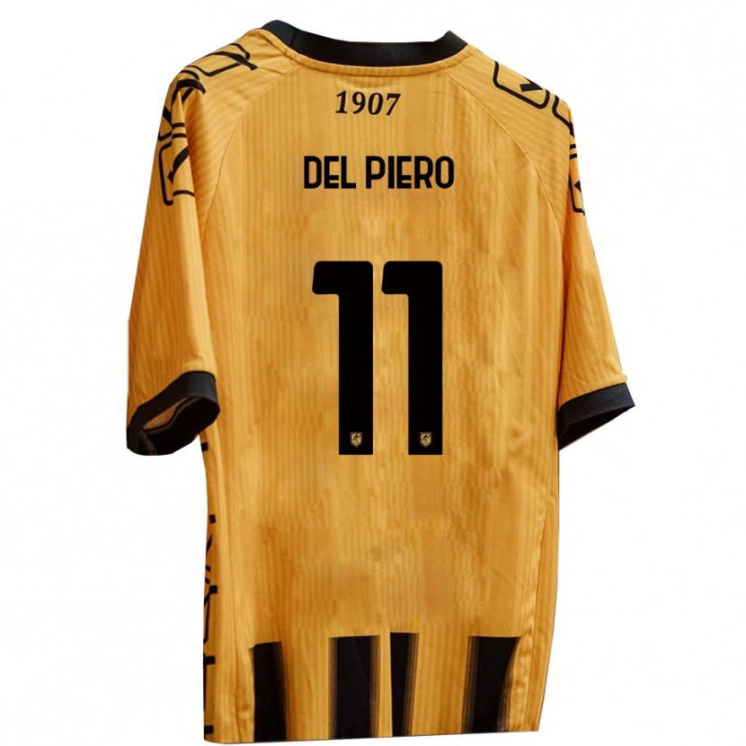 Danxen Criança Camisola Lorenzo Del Piero #11 Amarelo Preto Principal 2025/26 Camisa