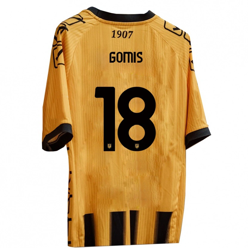 Danxen Criança Camisola Francis Gomis #18 Amarelo Preto Principal 2025/26 Camisa