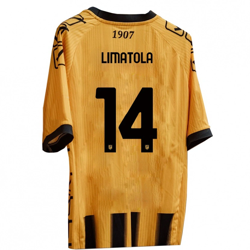 Danxen Criança Camisola Luigi Limatola #14 Amarelo Preto Principal 2025/26 Camisa