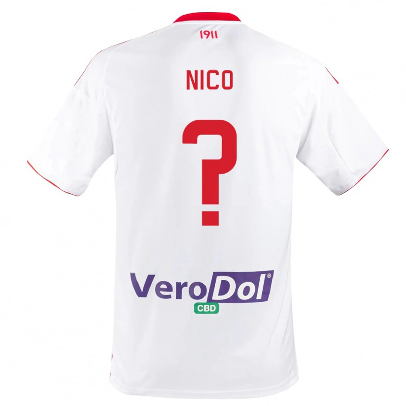 Danxen Criança Camisola Riccardo Nico #0 Branco Vermelho Principal 2025/26 Camisa