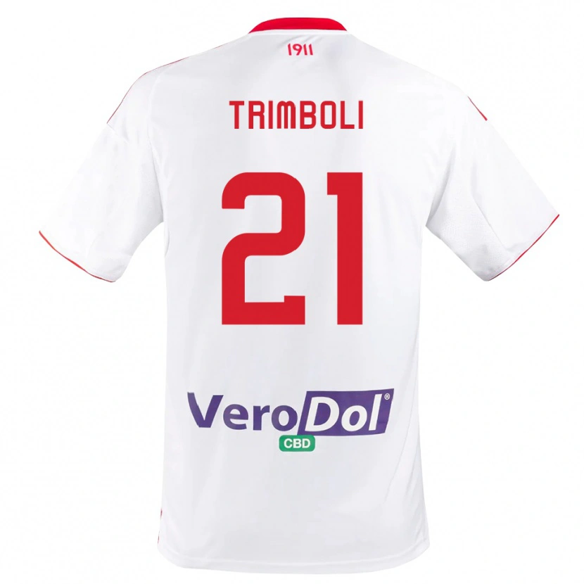 Danxen Criança Camisola Simone Trimboli #21 Branco Vermelho Principal 2025/26 Camisa