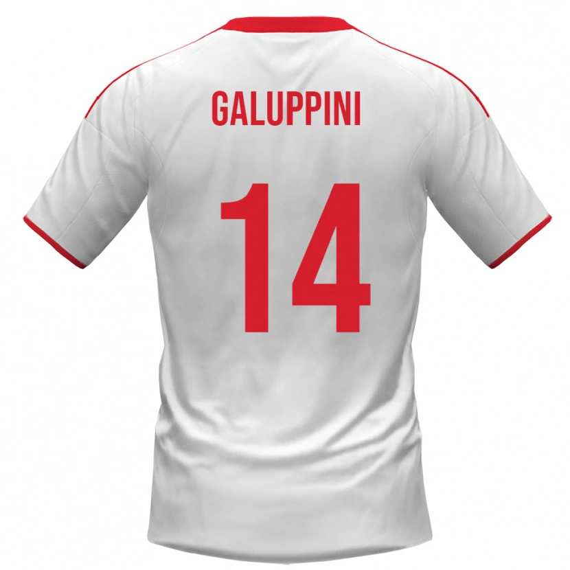 Danxen Criança Camisola Francesco Galuppini #14 Branco Vermelho Principal 2025/26 Camisa