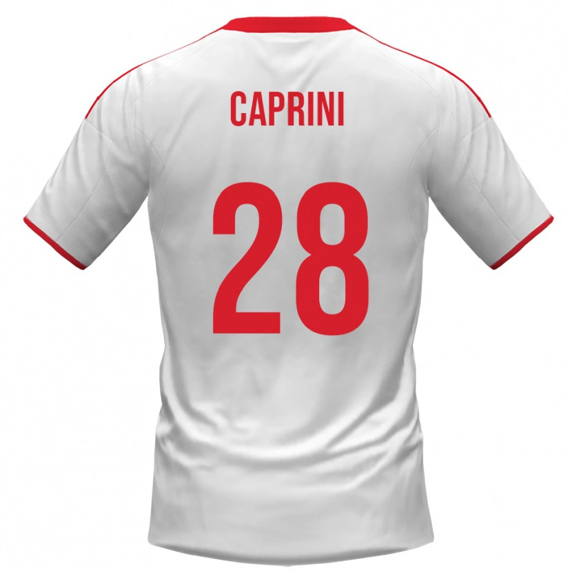 Danxen Criança Camisola Maat Daniel Caprini #28 Branco Vermelho Principal 2025/26 Camisa