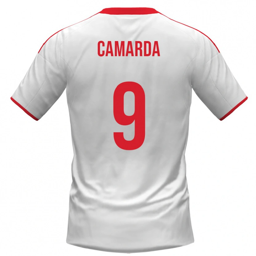 Danxen Criança Camisola Nicolò Camarda #9 Branco Vermelho Principal 2025/26 Camisa