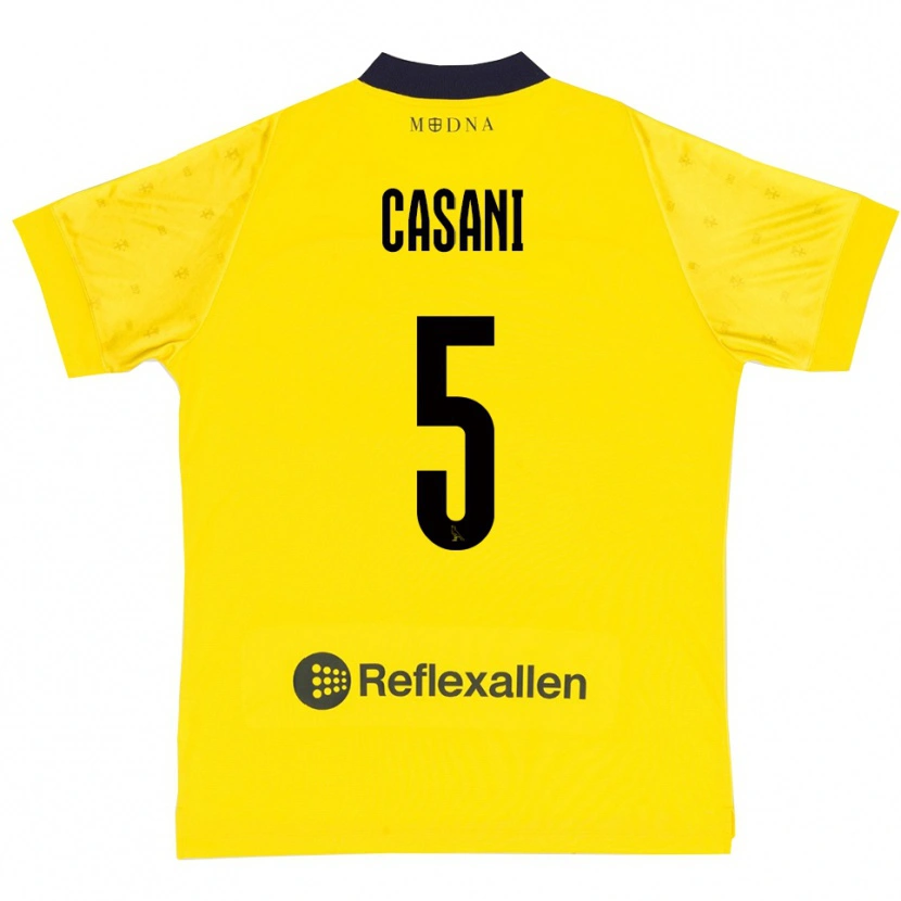 Danxen Criança Camisola Iacopo Casani #5 Amarelo Marinho Principal 2025/26 Camisa