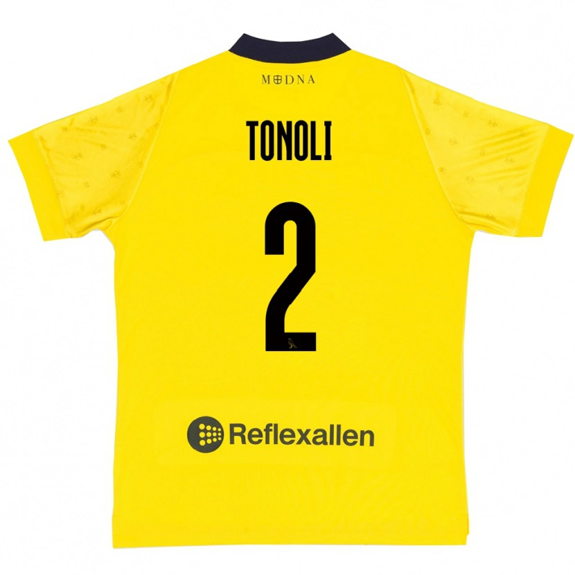 Danxen Criança Camisola Daniel Tonoli #2 Amarelo Marinho Principal 2025/26 Camisa