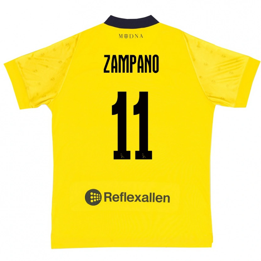 Danxen Criança Camisola Francesco Zampano #11 Amarelo Marinho Principal 2025/26 Camisa