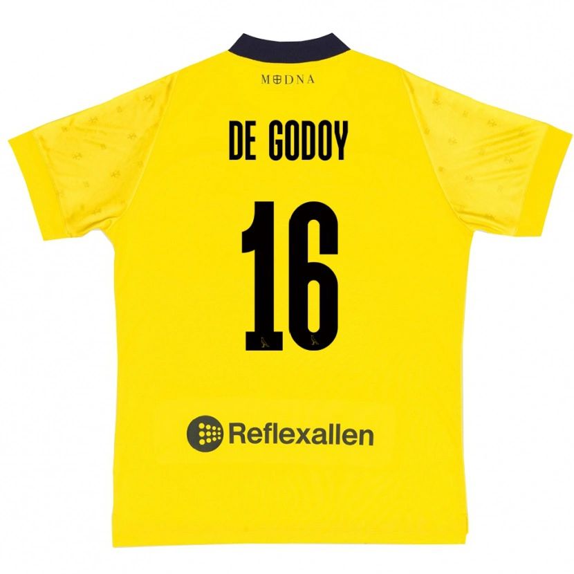 Danxen Criança Camisola Patrick Pîrv De Godoy #16 Amarelo Marinho Principal 2025/26 Camisa
