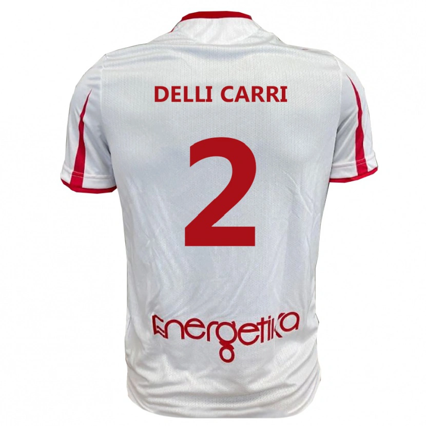 Danxen Criança Camisola Filippo Delli Carri #2 Branco Vermelho Principal 2025/26 Camisa