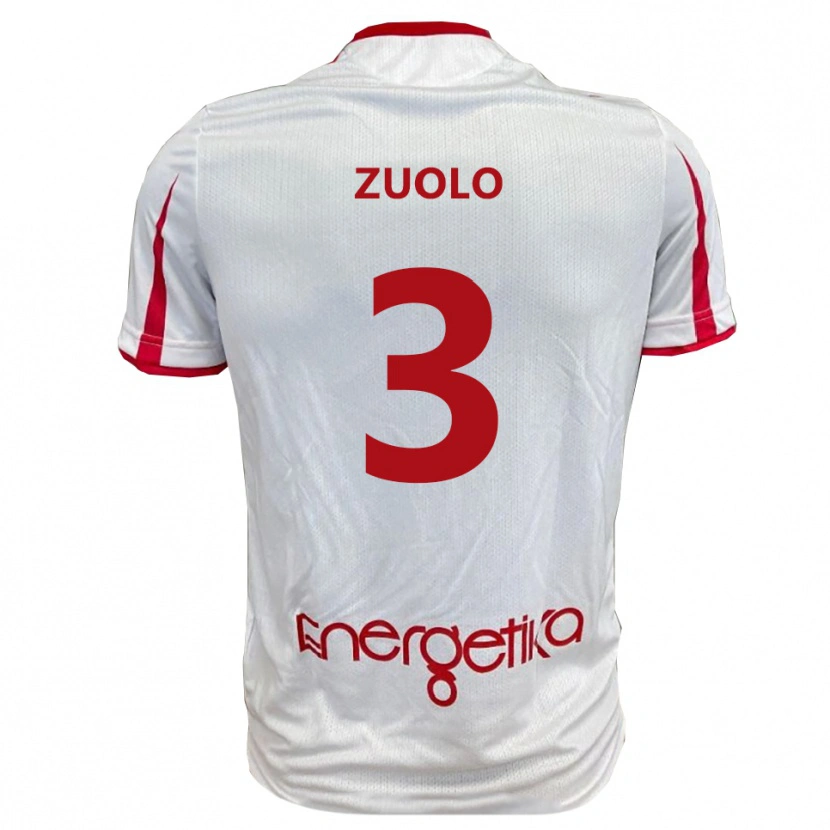 Danxen Criança Camisola Christian Zuolo #3 Branco Vermelho Principal 2025/26 Camisa