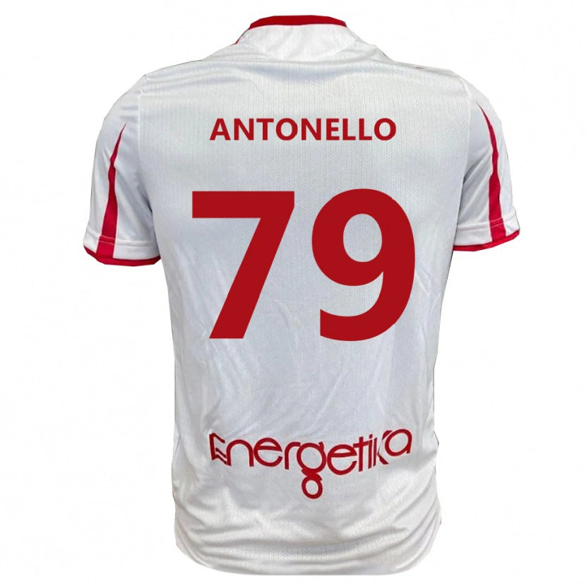 Danxen Criança Camisola Andrea Antonello #79 Branco Vermelho Principal 2025/26 Camisa