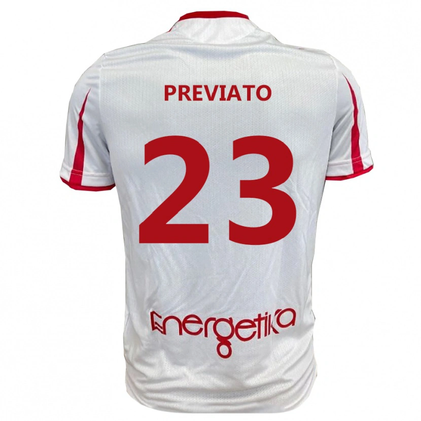 Danxen Criança Camisola Sebastiano Previato #23 Branco Vermelho Principal 2025/26 Camisa