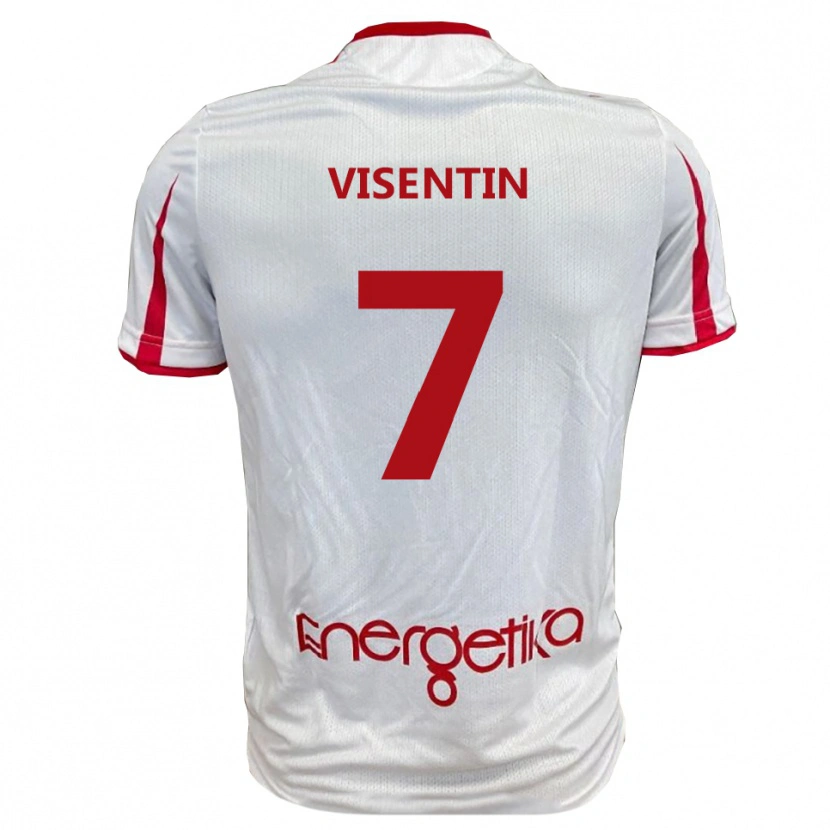 Danxen Criança Camisola Filippo Visentin #7 Branco Vermelho Principal 2025/26 Camisa