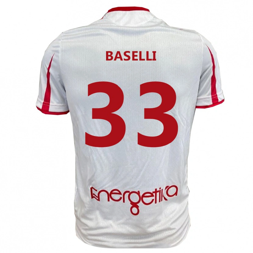 Danxen Criança Camisola Daniele Baselli #33 Branco Vermelho Principal 2025/26 Camisa