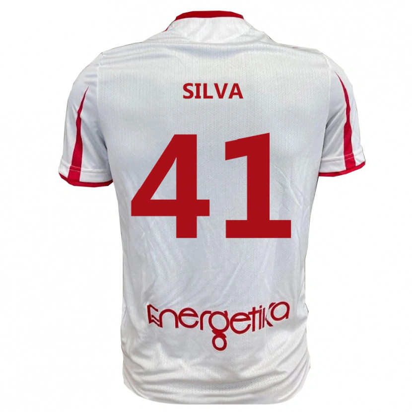 Danxen Criança Camisola Jonathan Silva #41 Branco Vermelho Principal 2025/26 Camisa