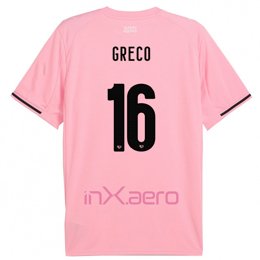 Danxen Criança Camisola Riccardo Greco #16 Rosa Preto Principal 2025/26 Camisa