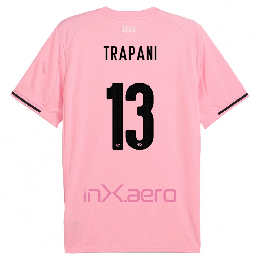 Danxen Criança Camisola Nicolò Trapani #13 Rosa Preto Principal 2025/26 Camisa