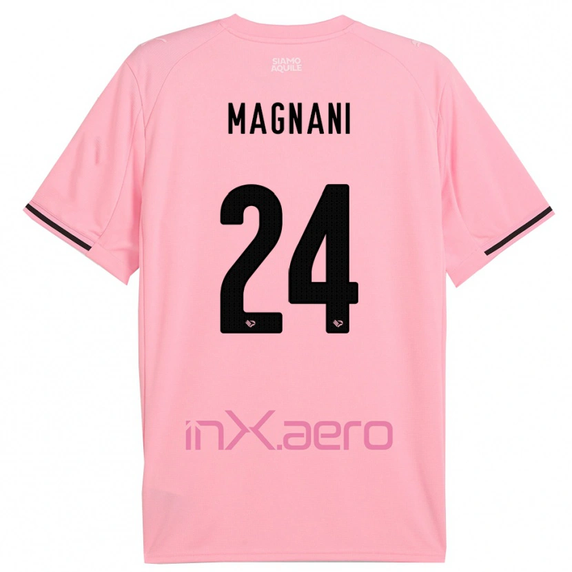 Danxen Criança Camisola Giangiacomo Magnani #24 Rosa Preto Principal 2025/26 Camisa
