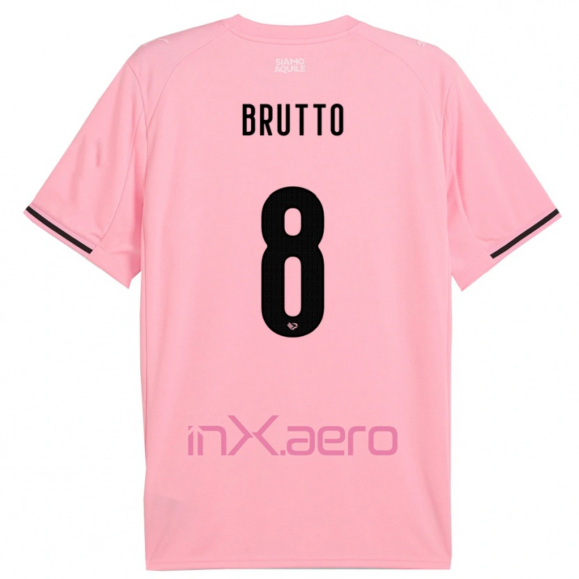 Danxen Criança Camisola Valerio Brutto #8 Rosa Preto Principal 2025/26 Camisa