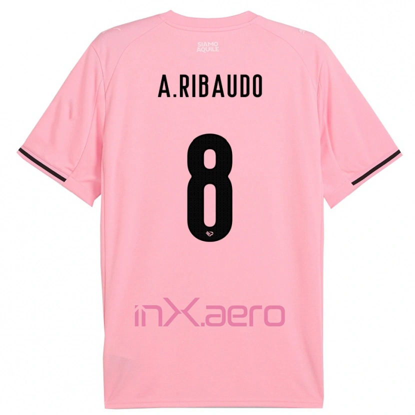 Danxen Criança Camisola Alessandro Ribaudo #8 Rosa Preto Principal 2025/26 Camisa