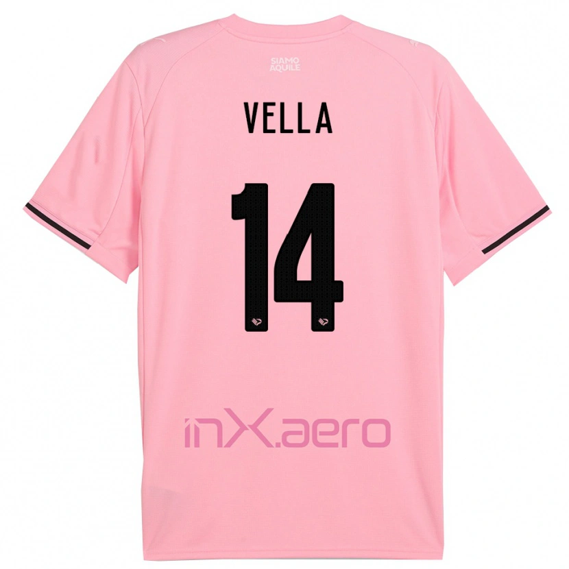 Danxen Criança Camisola Andreas Vella #14 Rosa Preto Principal 2025/26 Camisa