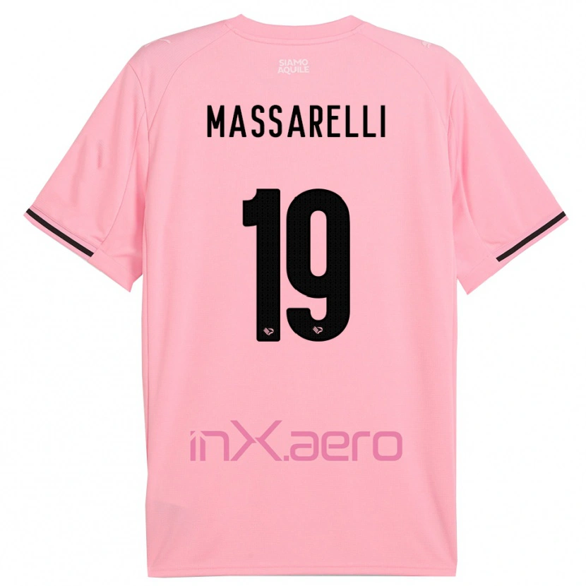Danxen Criança Camisola Francesco Massarelli #19 Rosa Preto Principal 2025/26 Camisa