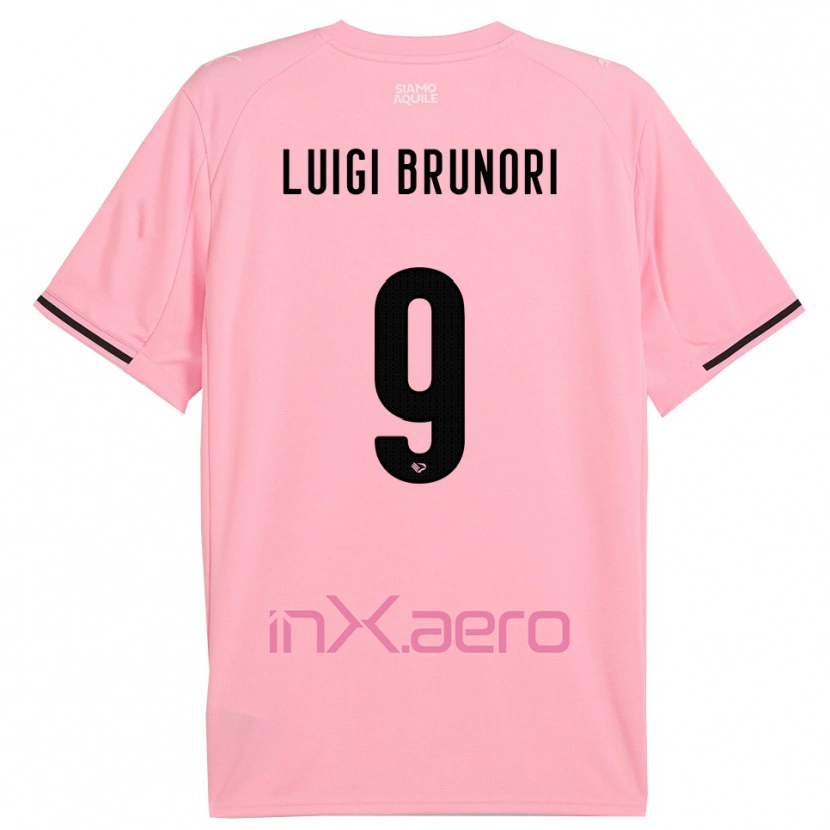 Danxen Criança Camisola Matteo Luigi Brunori #9 Rosa Preto Principal 2025/26 Camisa