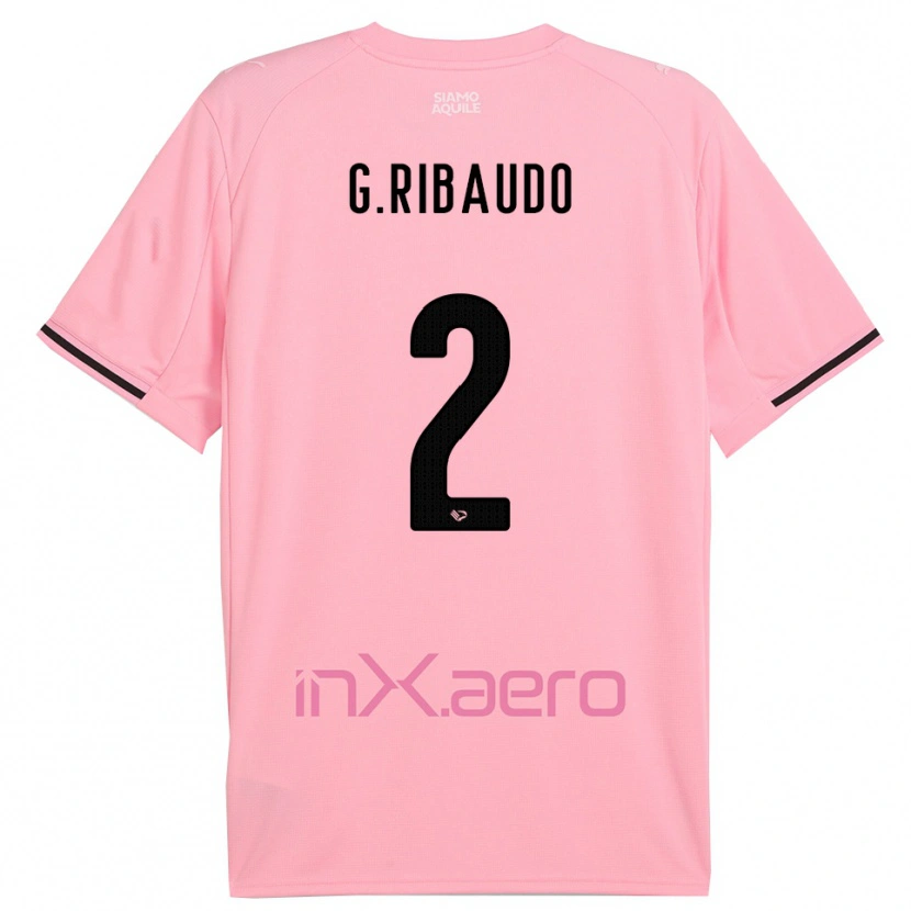 Danxen Criança Camisola Giorgio Ribaudo #2 Rosa Preto Principal 2025/26 Camisa