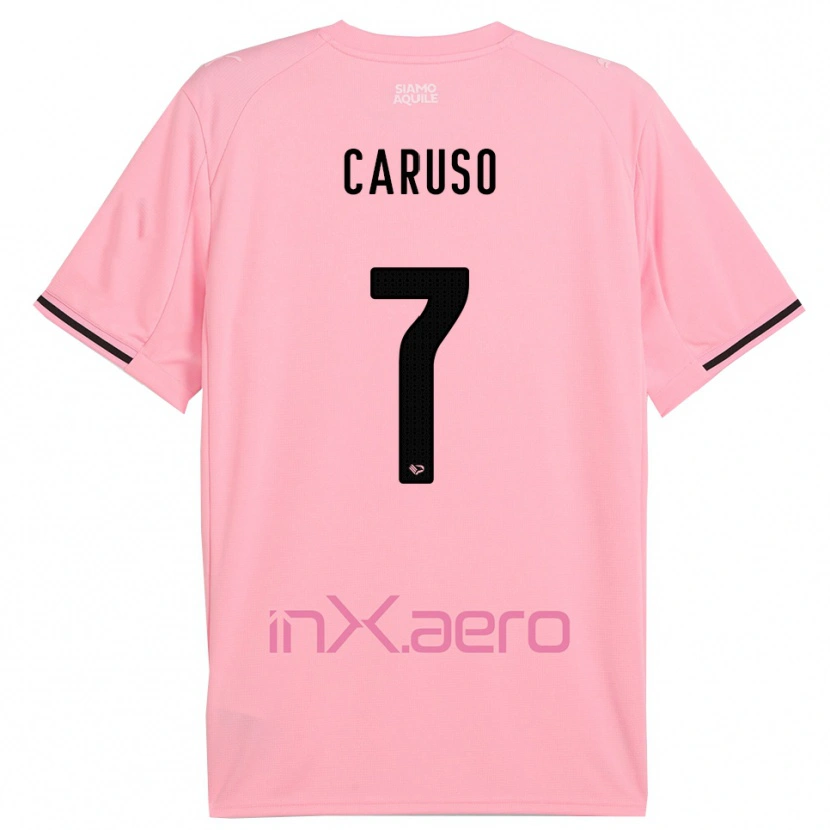 Danxen Criança Camisola Edoardo Caruso #7 Rosa Preto Principal 2025/26 Camisa