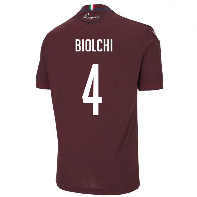 Danxen Criança Camisola Tommaso Biolchi #4 Borgonha Branco Principal 2025/26 Camisa