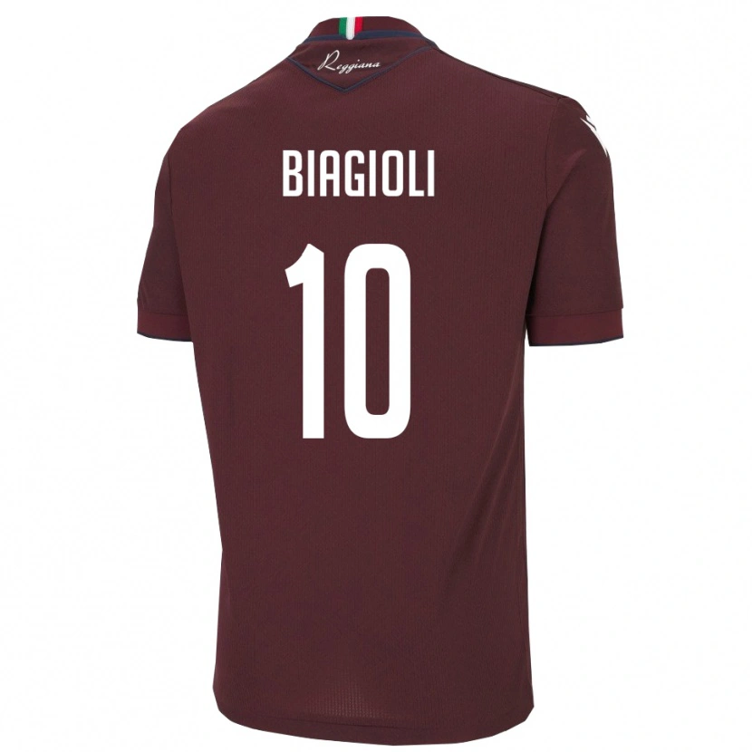 Danxen Criança Camisola Martino Biagioli #10 Borgonha Branco Principal 2025/26 Camisa