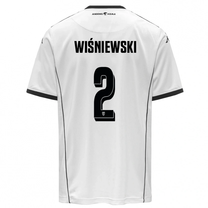 Danxen Criança Camisola Przemysław Wiśniewski #2 Branco Preto Principal 2025/26 Camisa