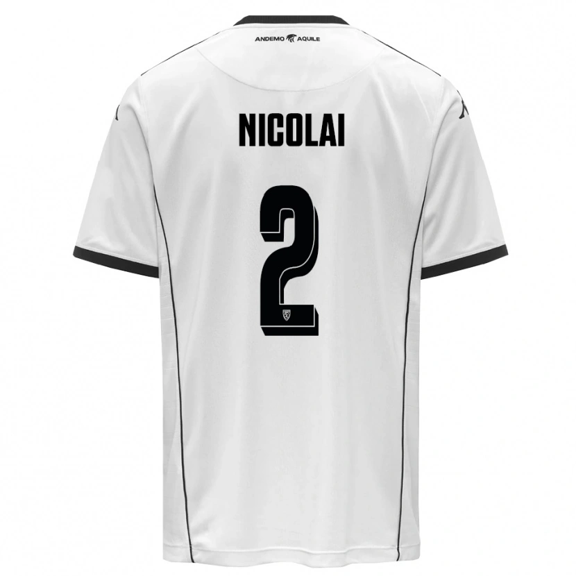 Danxen Criança Camisola Gabriele Nicolai #2 Branco Preto Principal 2025/26 Camisa